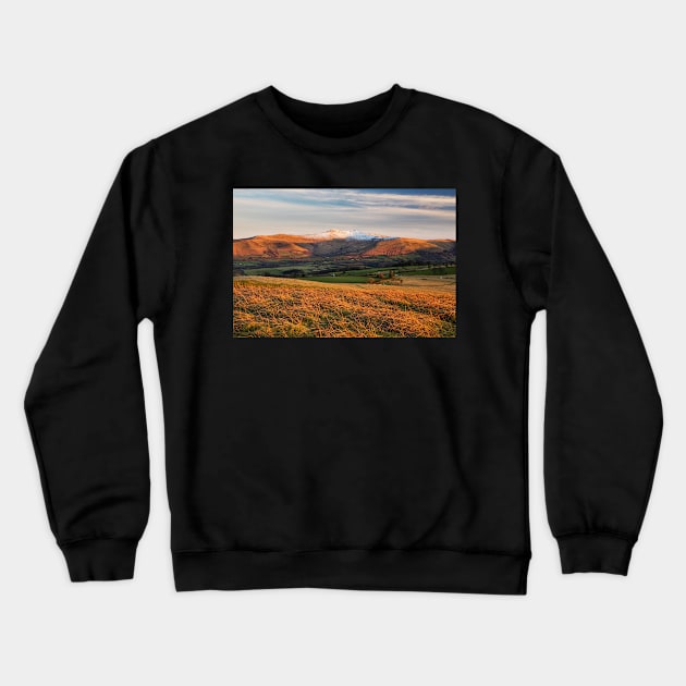 Pen y Fan and Corn Du from Twyn y Gaer, Brecon Beacons National Park Crewneck Sweatshirt by dasantillo